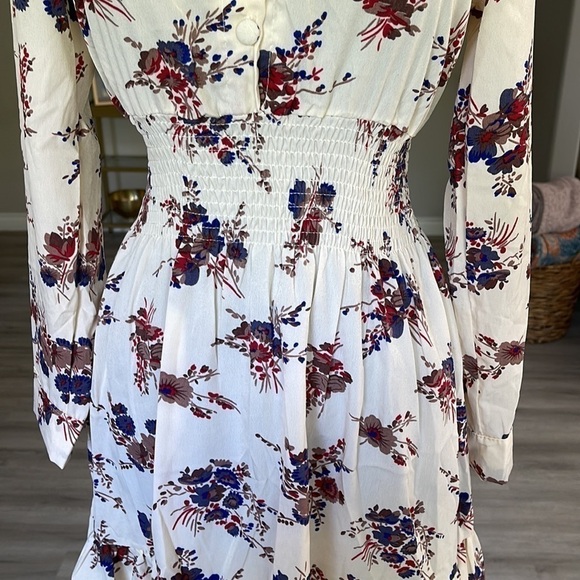 Floral Long Sleeve Dress A Line Size Small - Picture 7 of 11